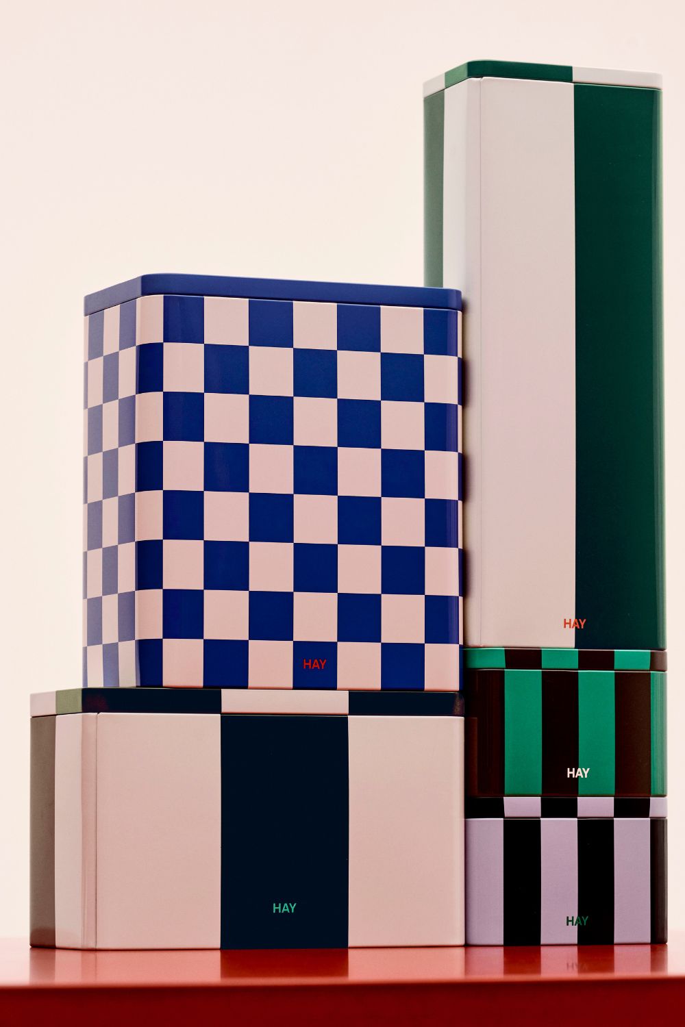 Tin Container Slim Green and off-white