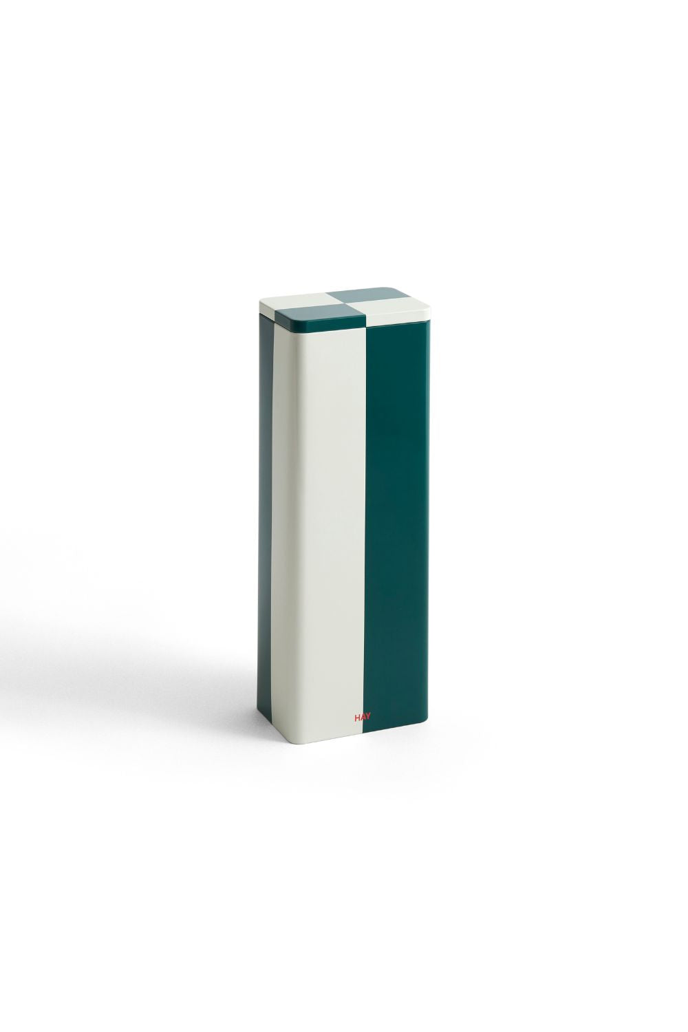 Tin Container Slim Green and off-white