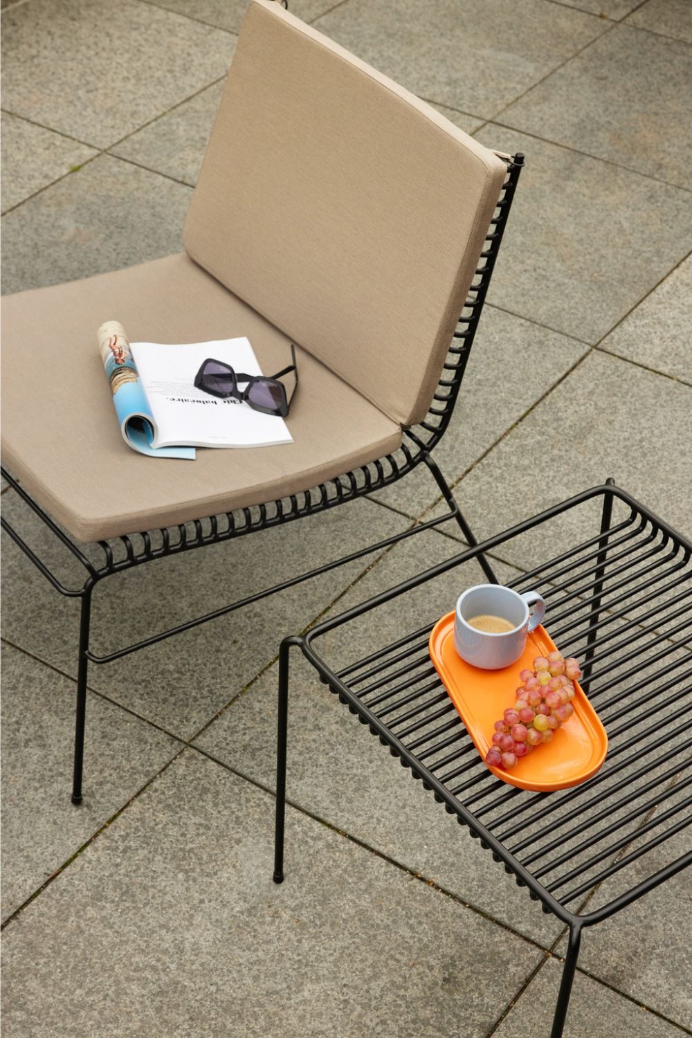 Amare Serving Trays Light Blue and Orange Set of 2