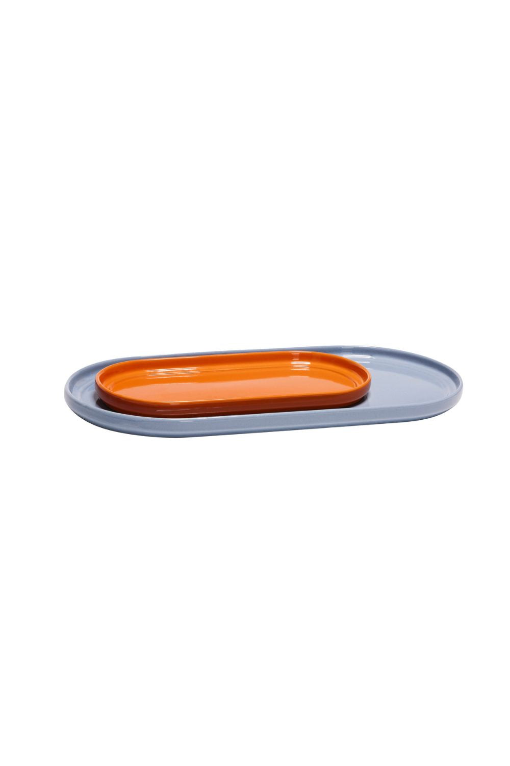 Amare Serving Trays Light Blue and Orange Set of 2