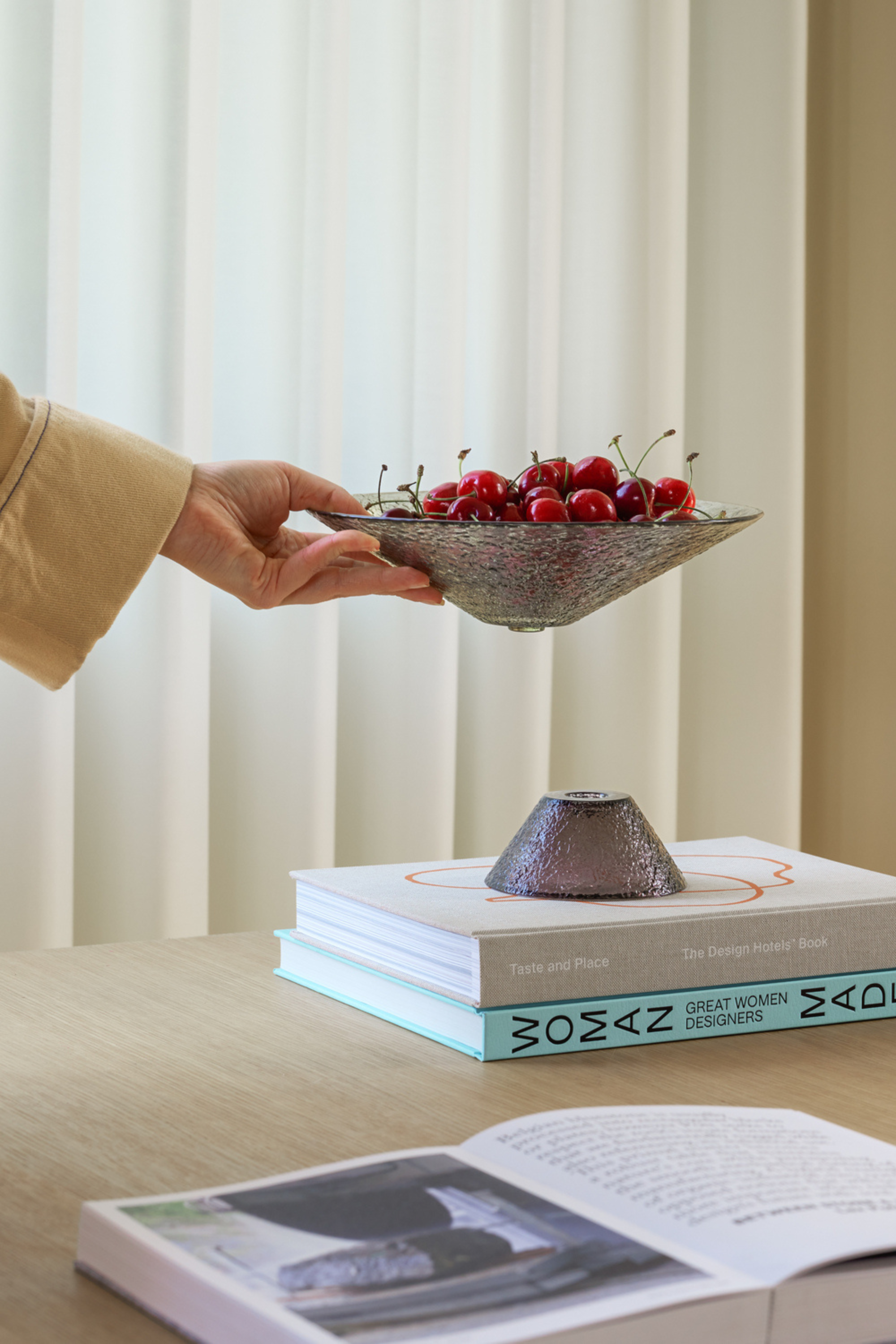 Bonbon nagy üvegtál zöld/barna