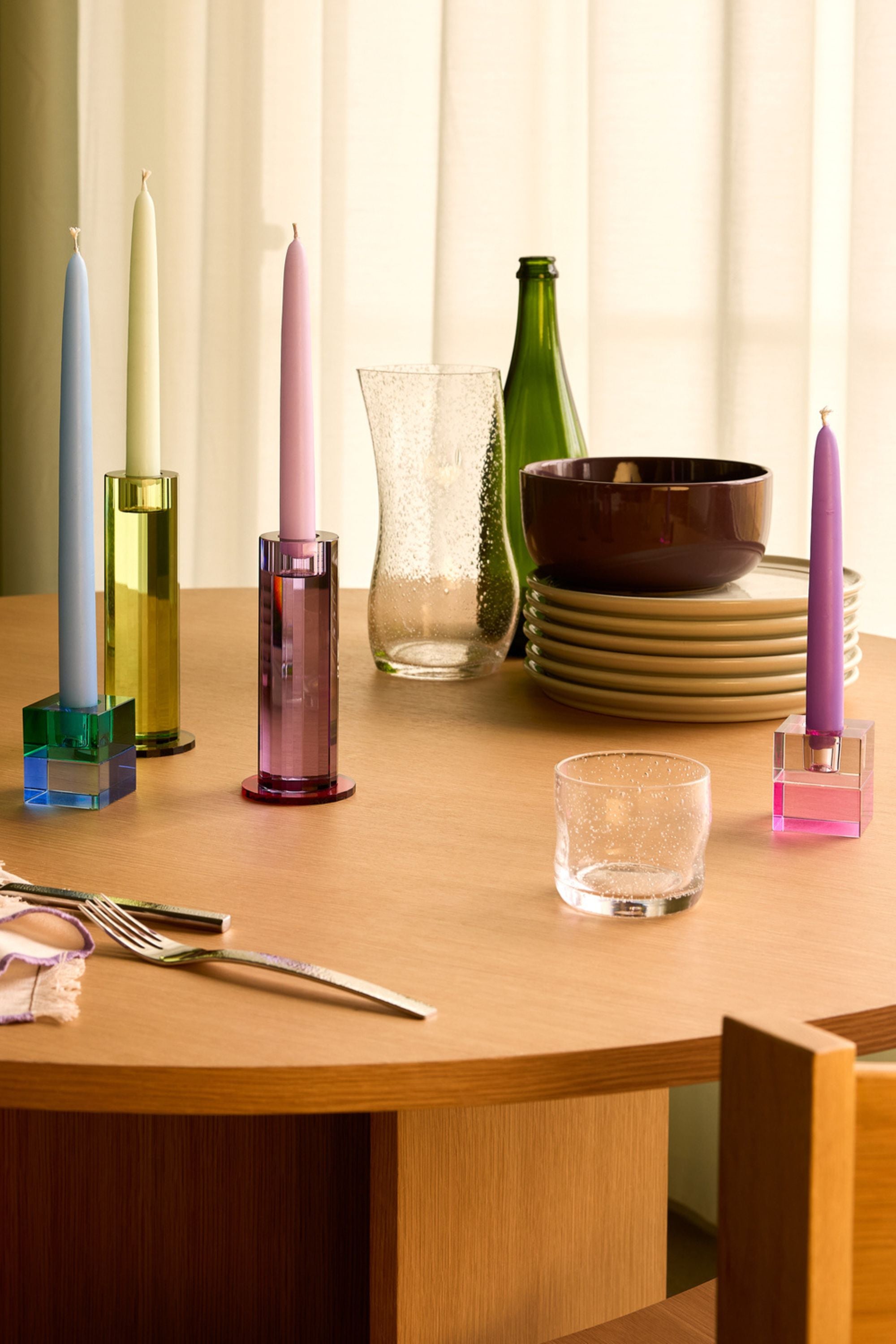 Cut lila gyertyatartó szett