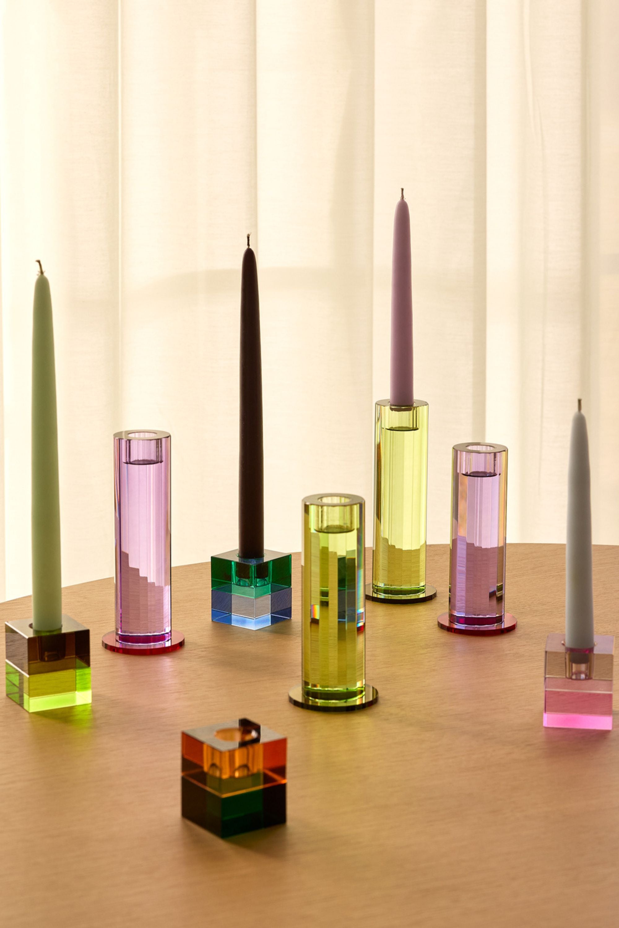 Cut lila gyertyatartó szett