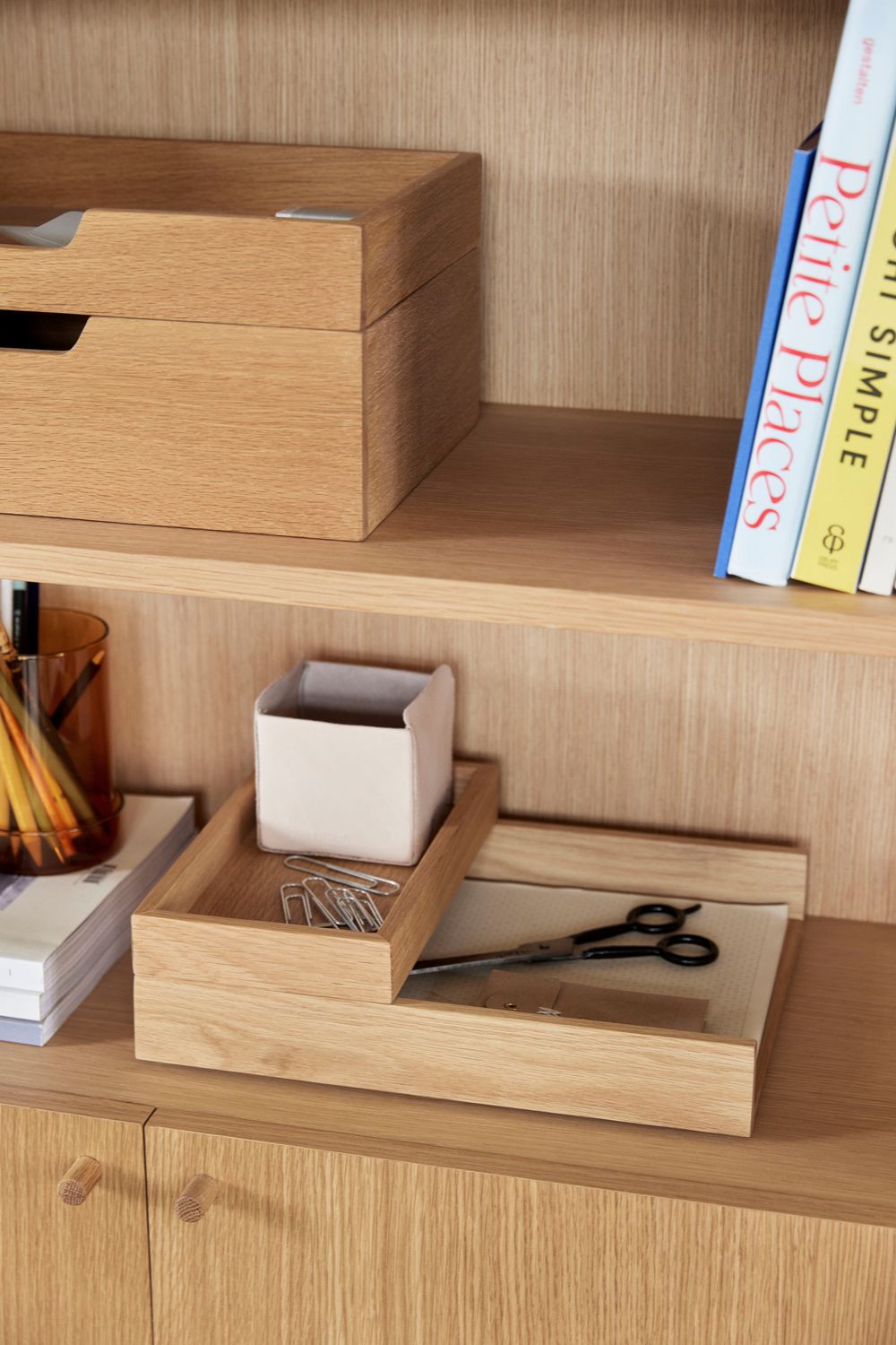 Rail Desk Organiser Natural Set of 2