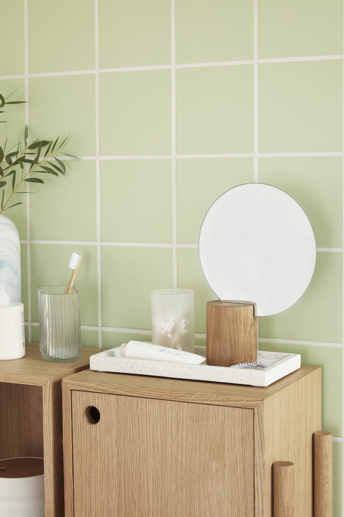 Table mirror oak
