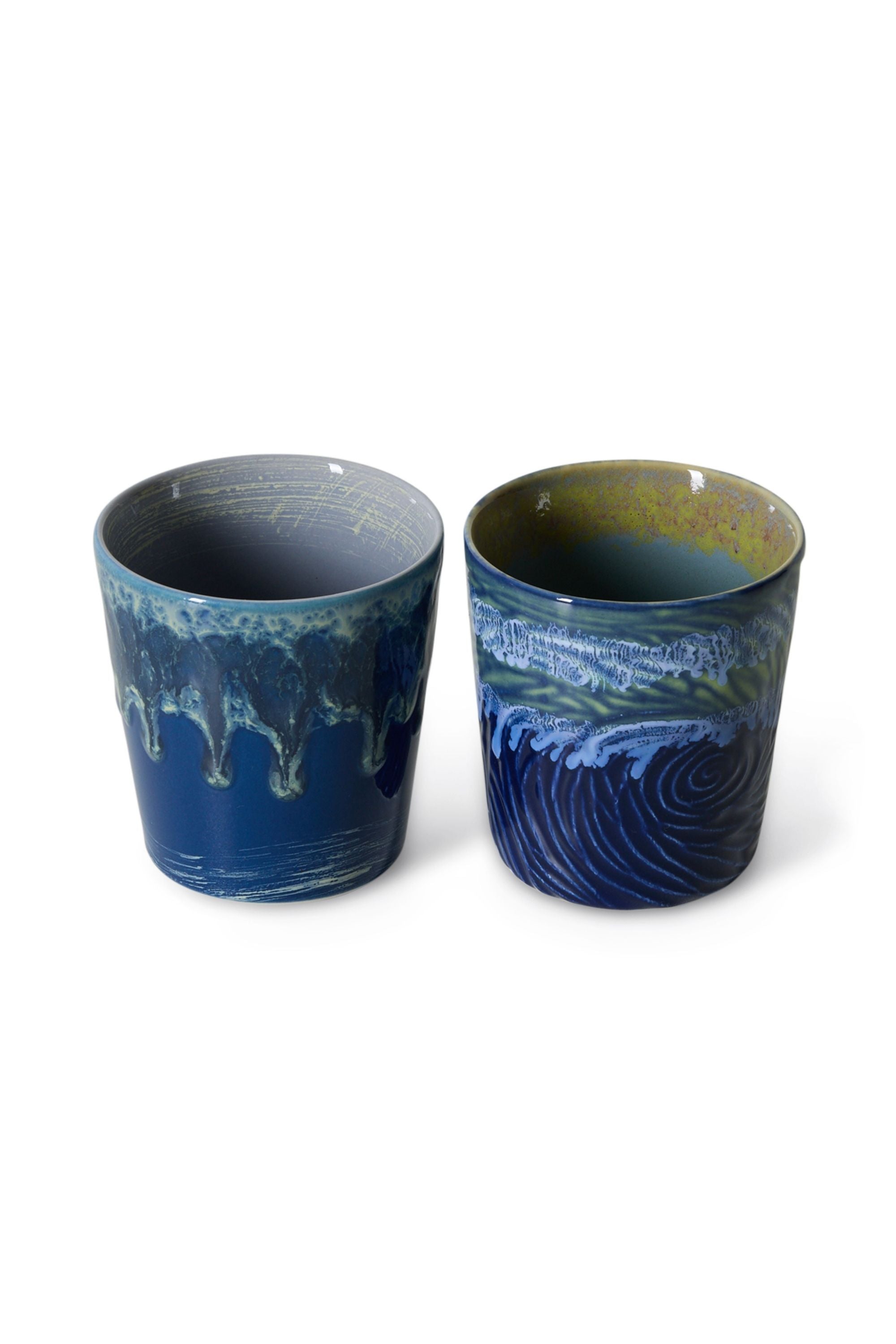 70s ceramics: Van Gogh coffee mugs starry night, set of 2