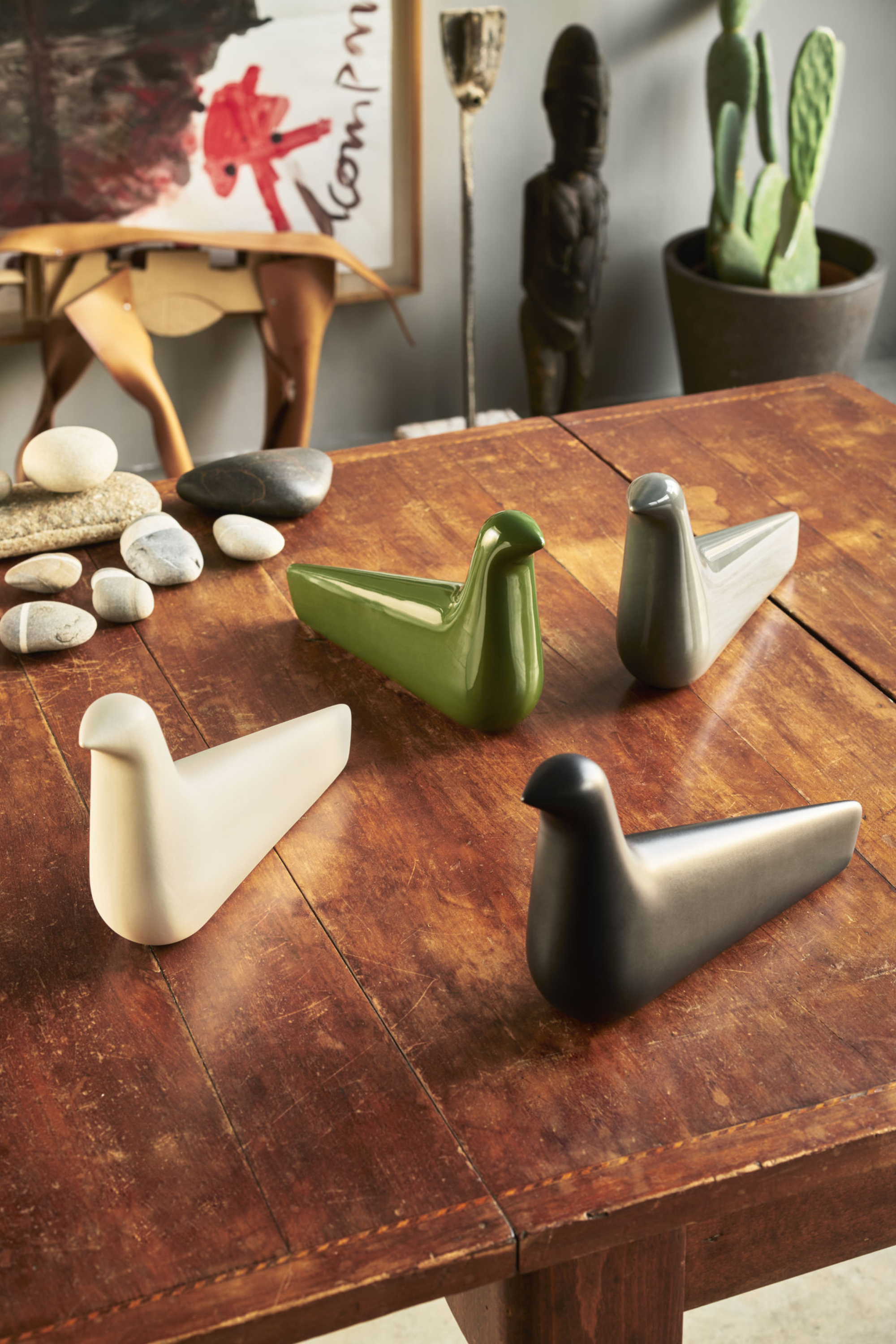 L'Oiseau fekete kerámia madár