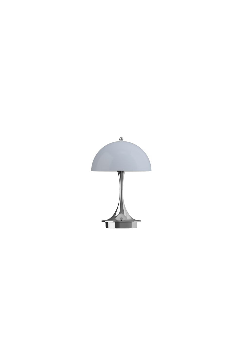 Panthella 160 Portable Lamp Chrome Opal and Blue Grey | Louis Poulsen | Home of Solinfo