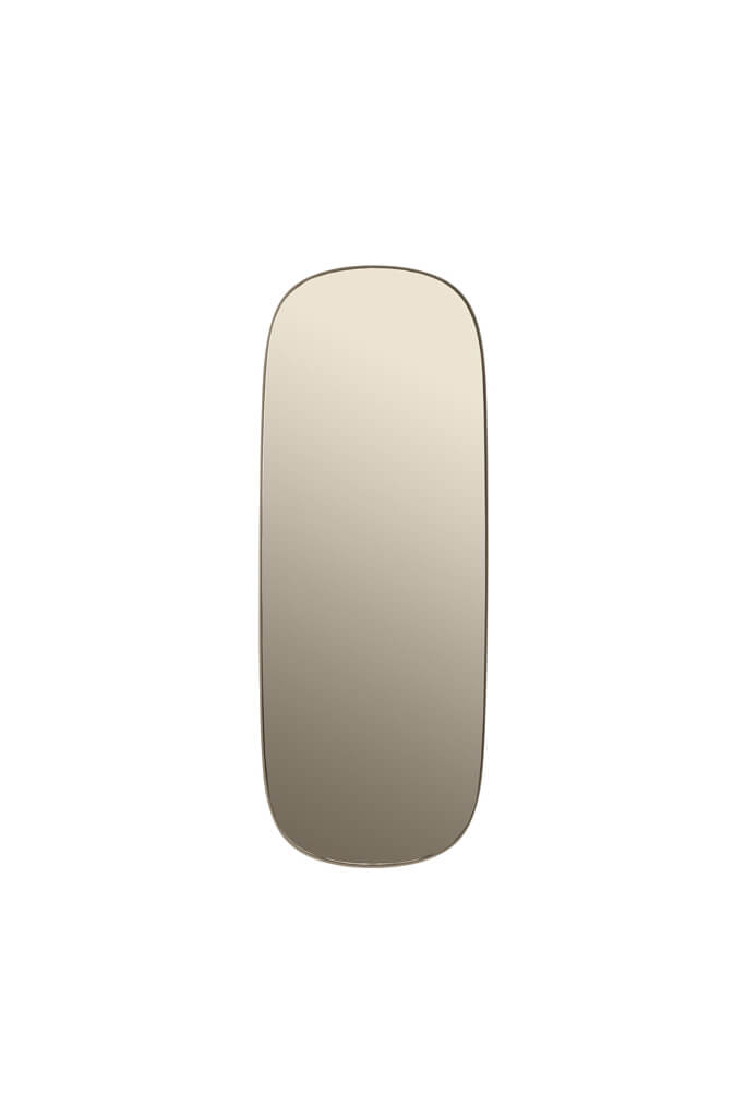 Framed mirror taupe large