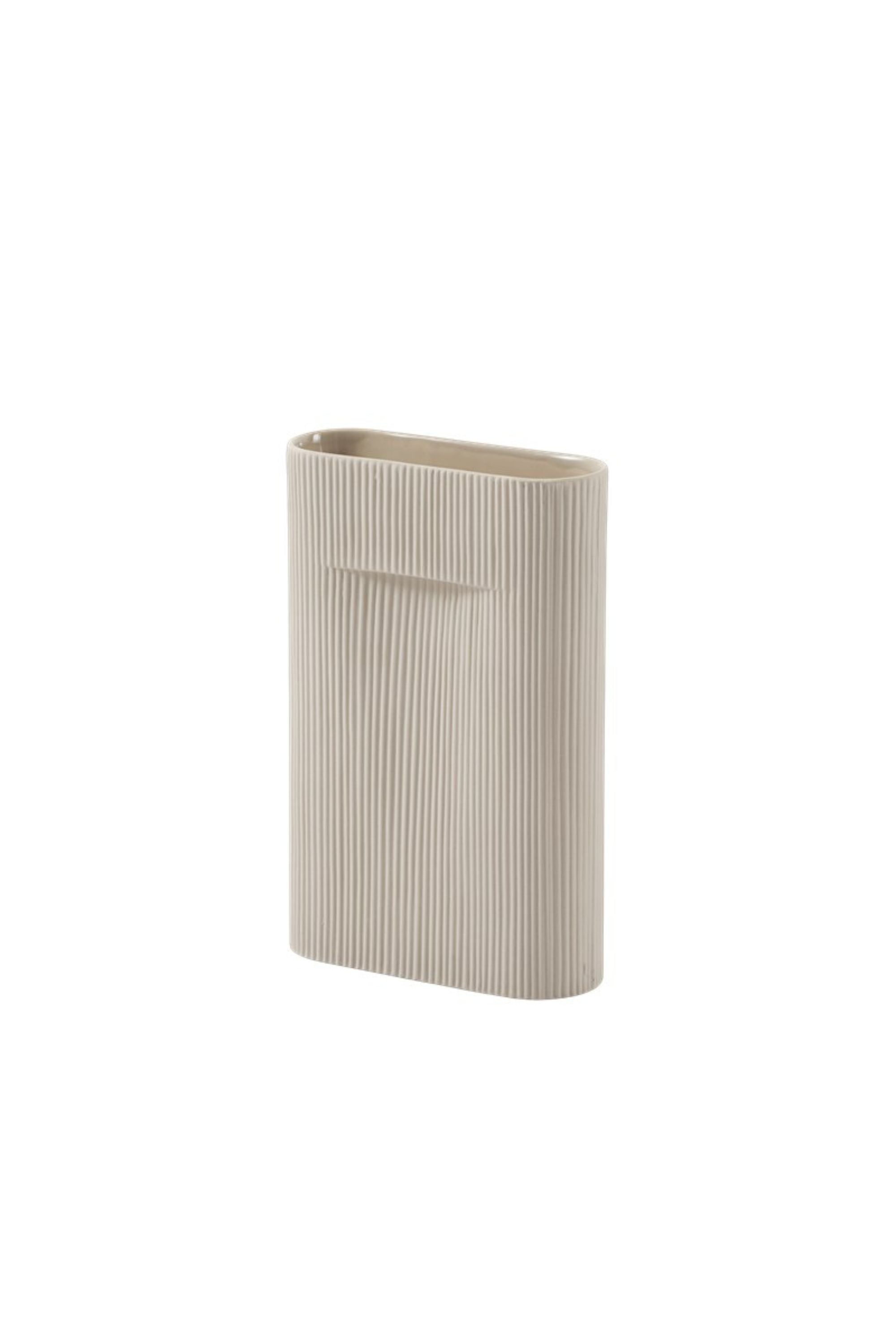 Ridge Beige Vase 35cm