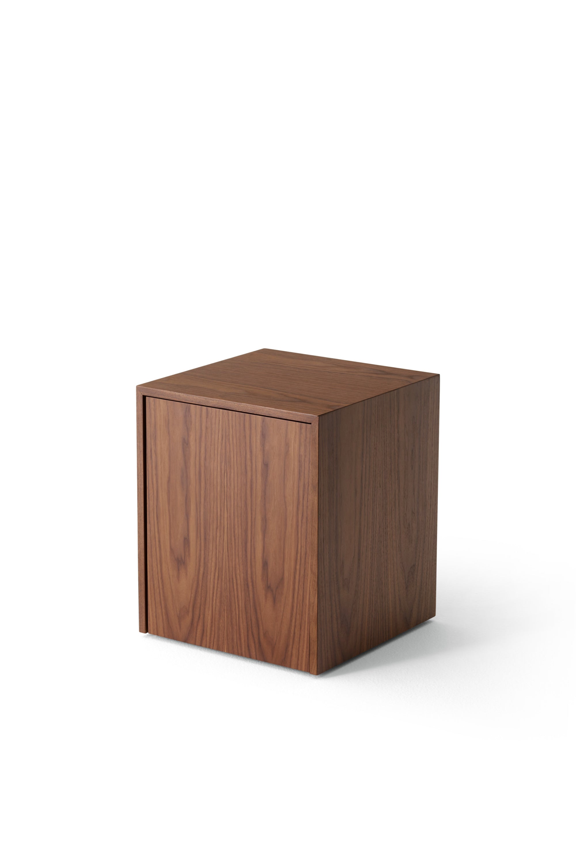 Mass Walnut Side Table with Drawer