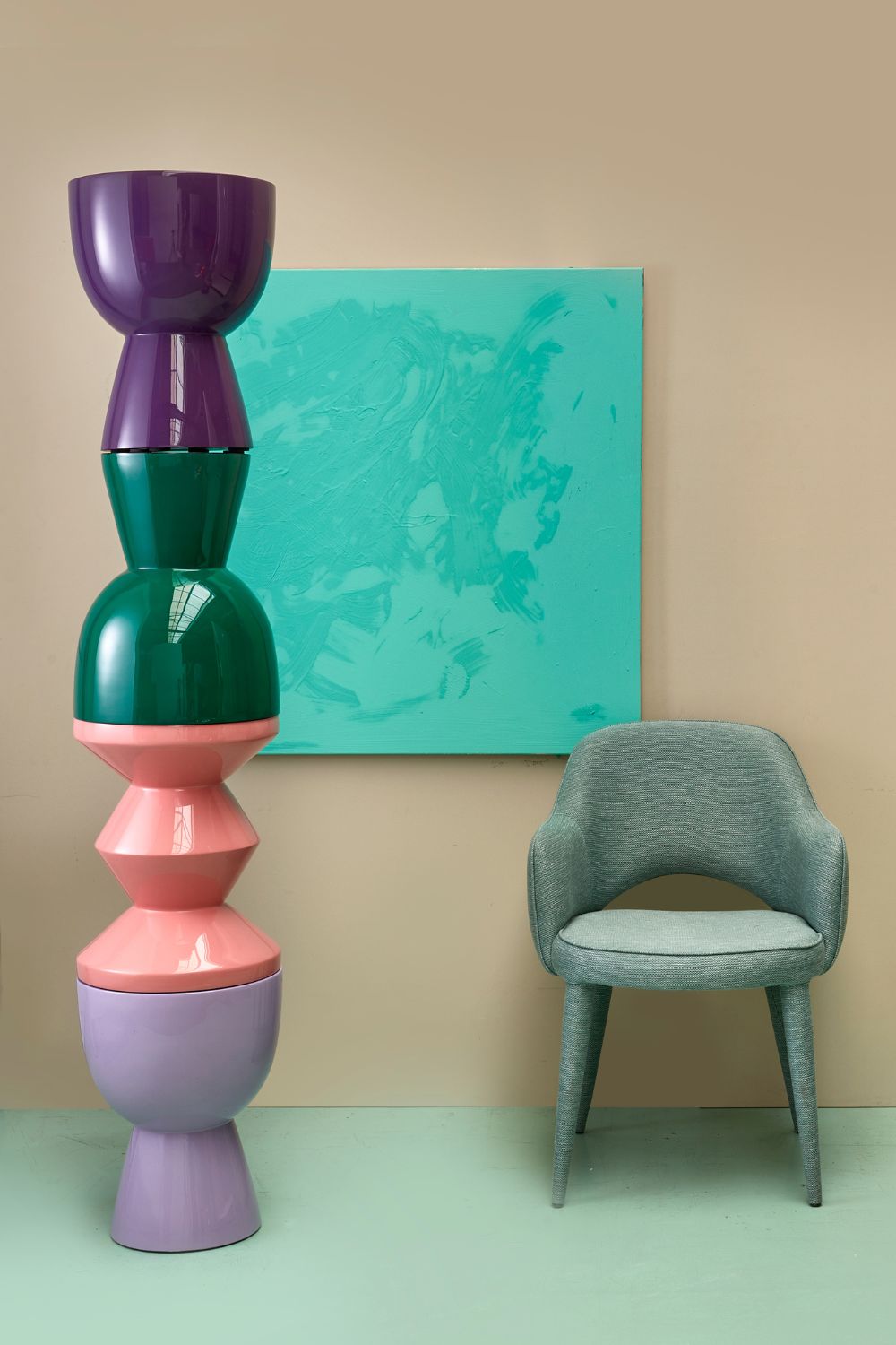 Zig Zag Stool Light Pink | Polspotten | Home of Solinfo