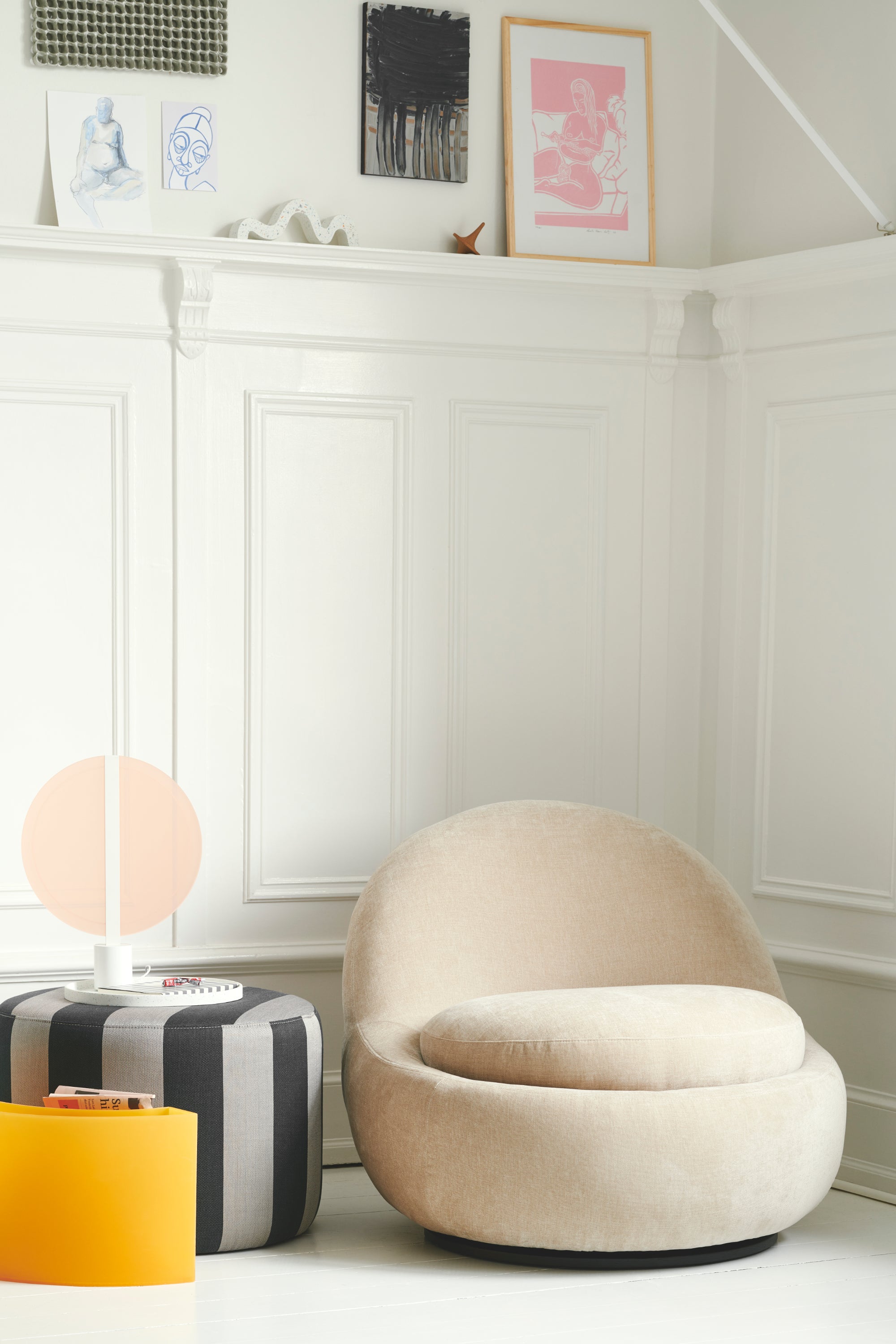 No. 9 Line Latte csíkos puff