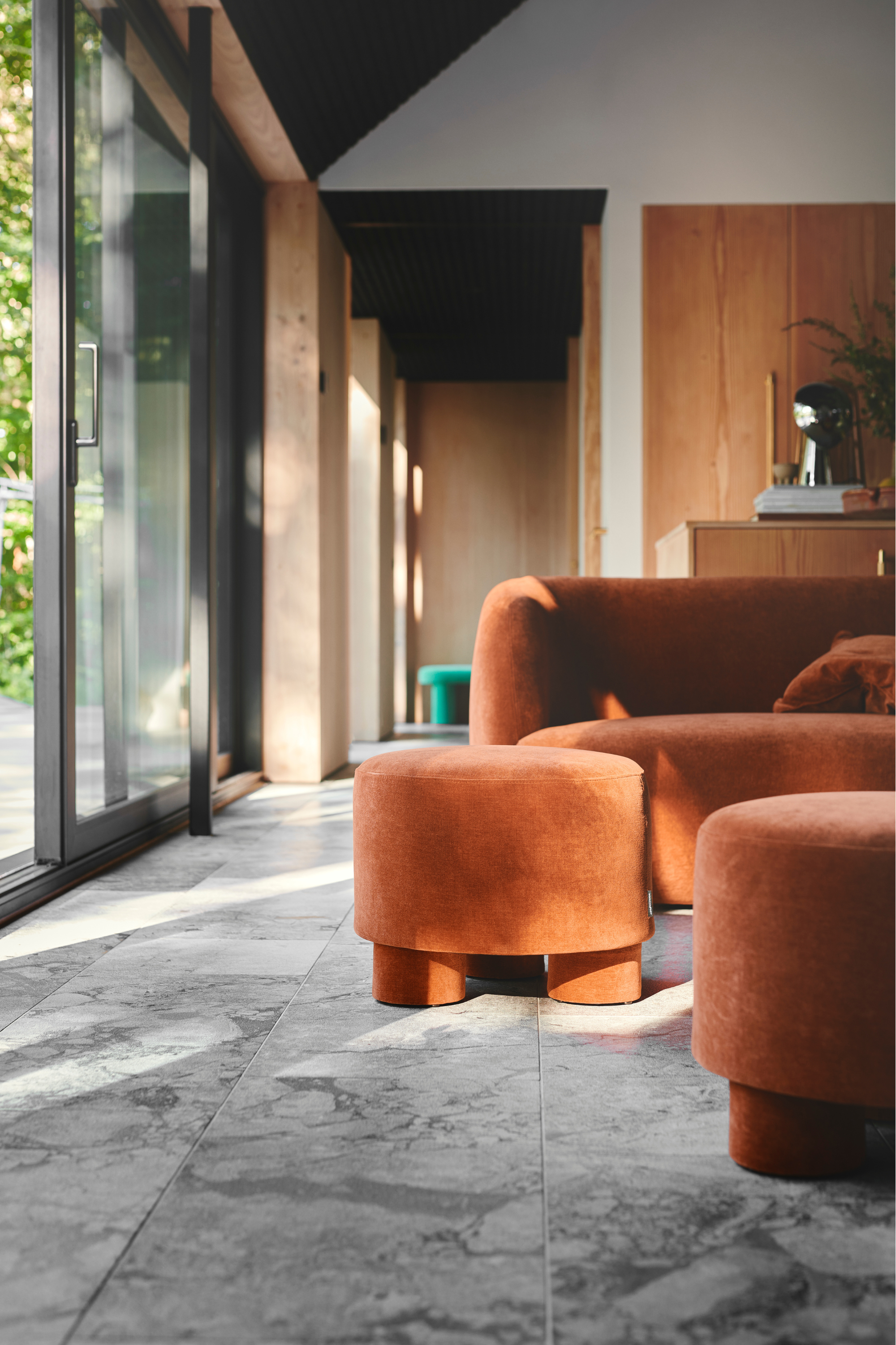 Faith Pouf Moss Rust