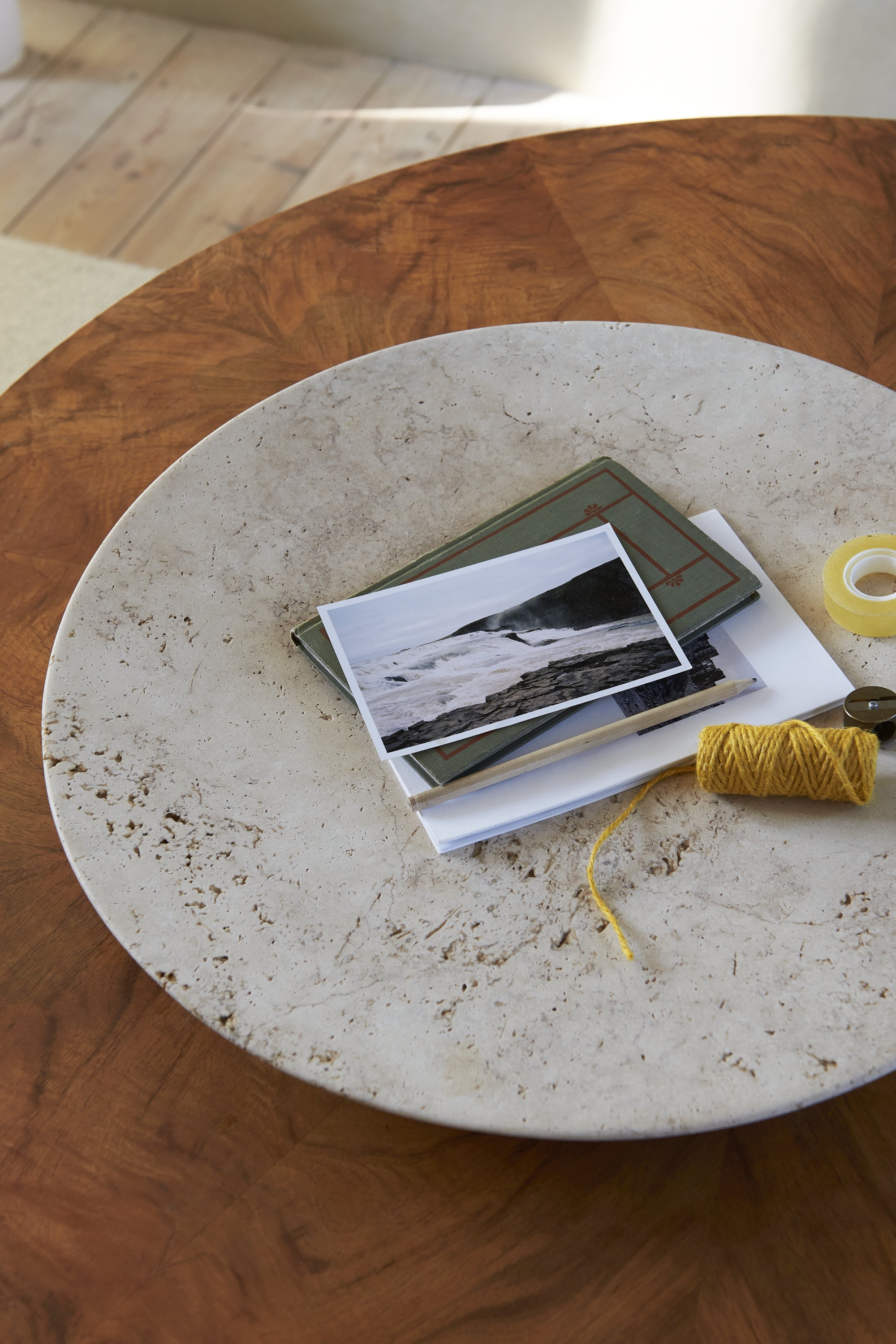 Collect Plate SC55, Unfilled Travertine