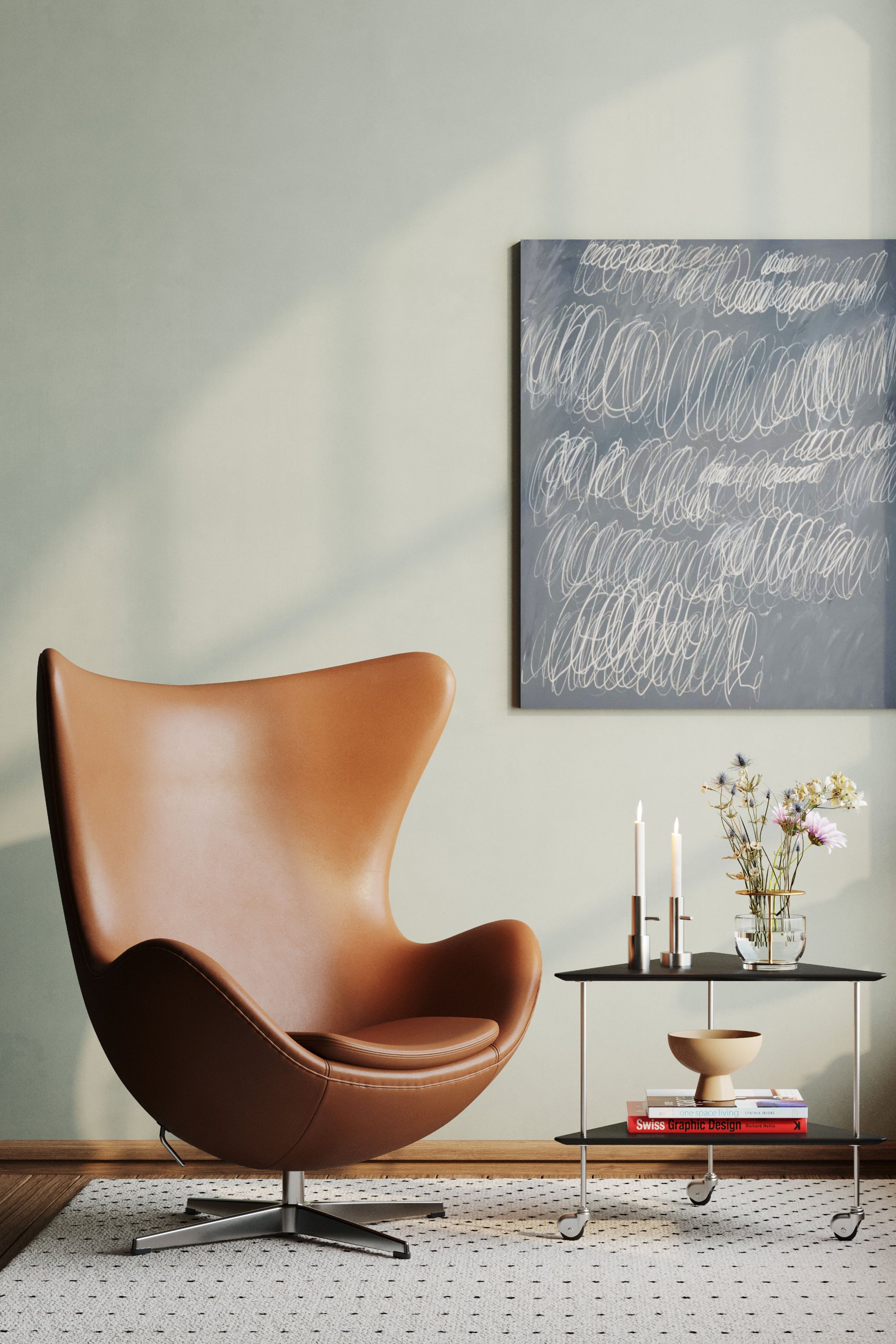 Egg™ Lounge Chair cognac leather