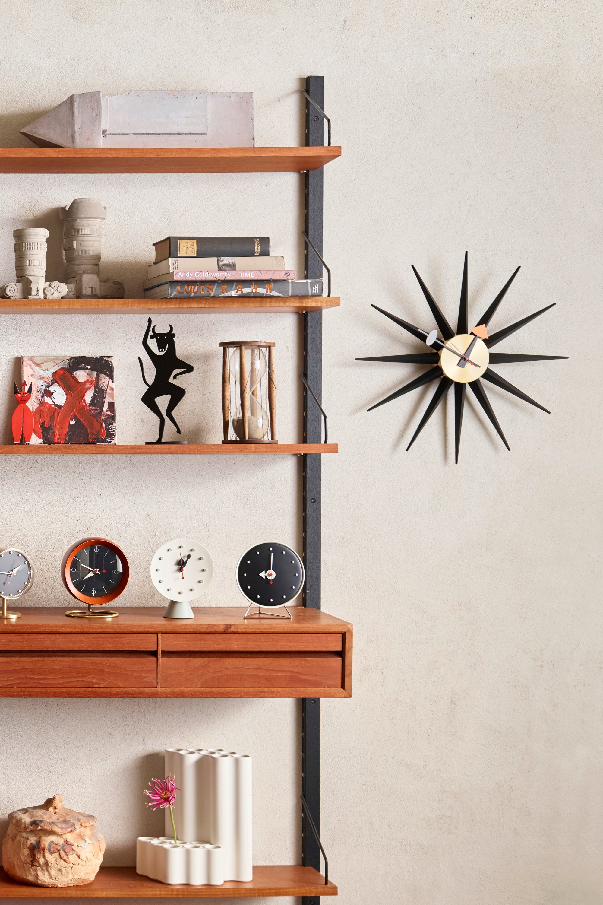 Sunburst black clock