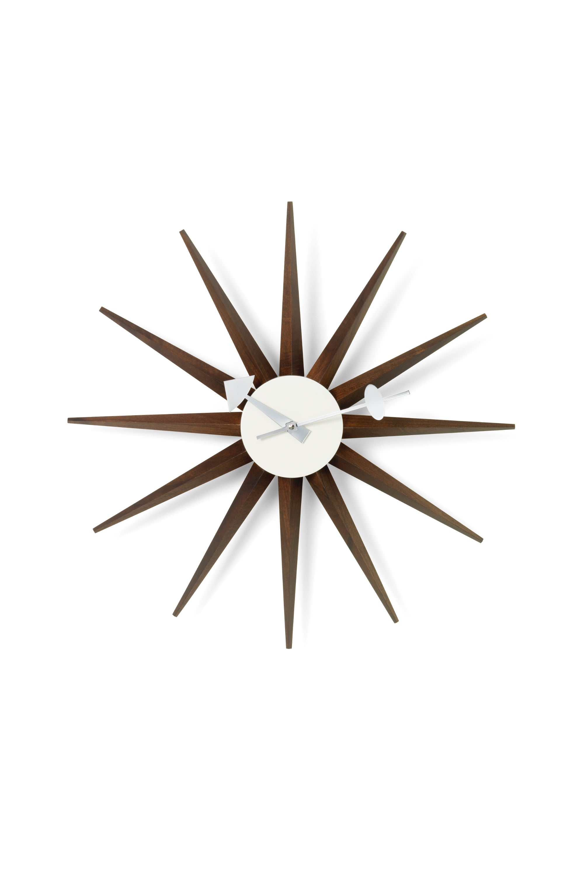 Sunburst walnut clock