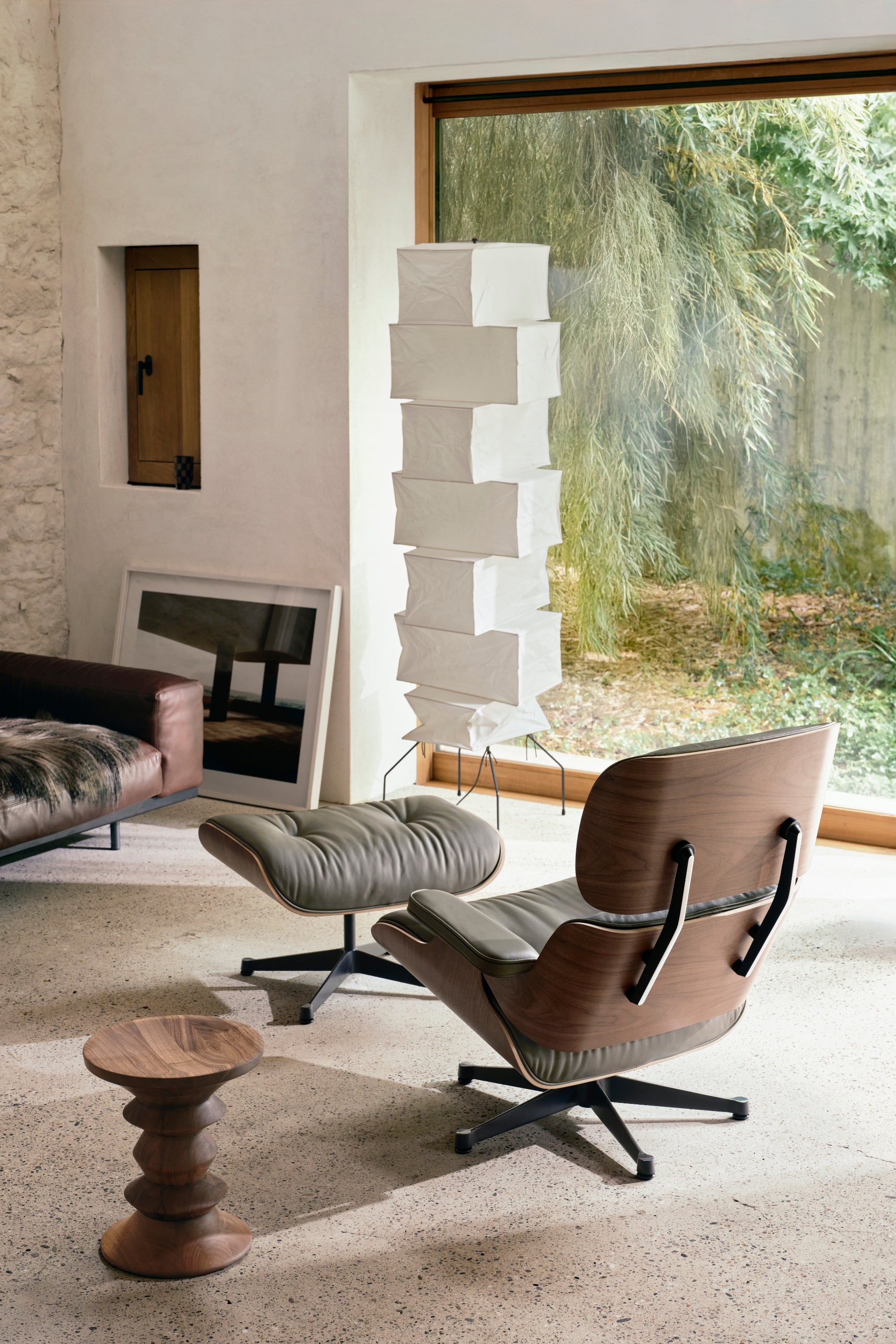 Eames Lounge Chair fekete bőr